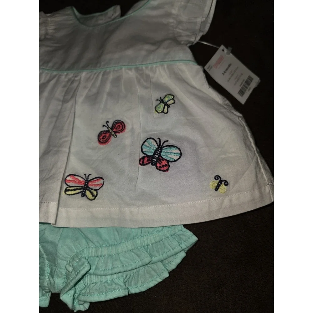 Gymboree layette line lakeside stroll butterfly 2 piece‎ set 3 6 months nwt